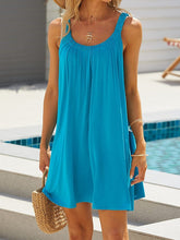 Beach Dress Beach Wear Mini Dress Ruched Fashion Casual Plain Spaghetti Strap Sleeveless Loose Fit Daily Vacation Black White  Summer Spring S M L XL for Women